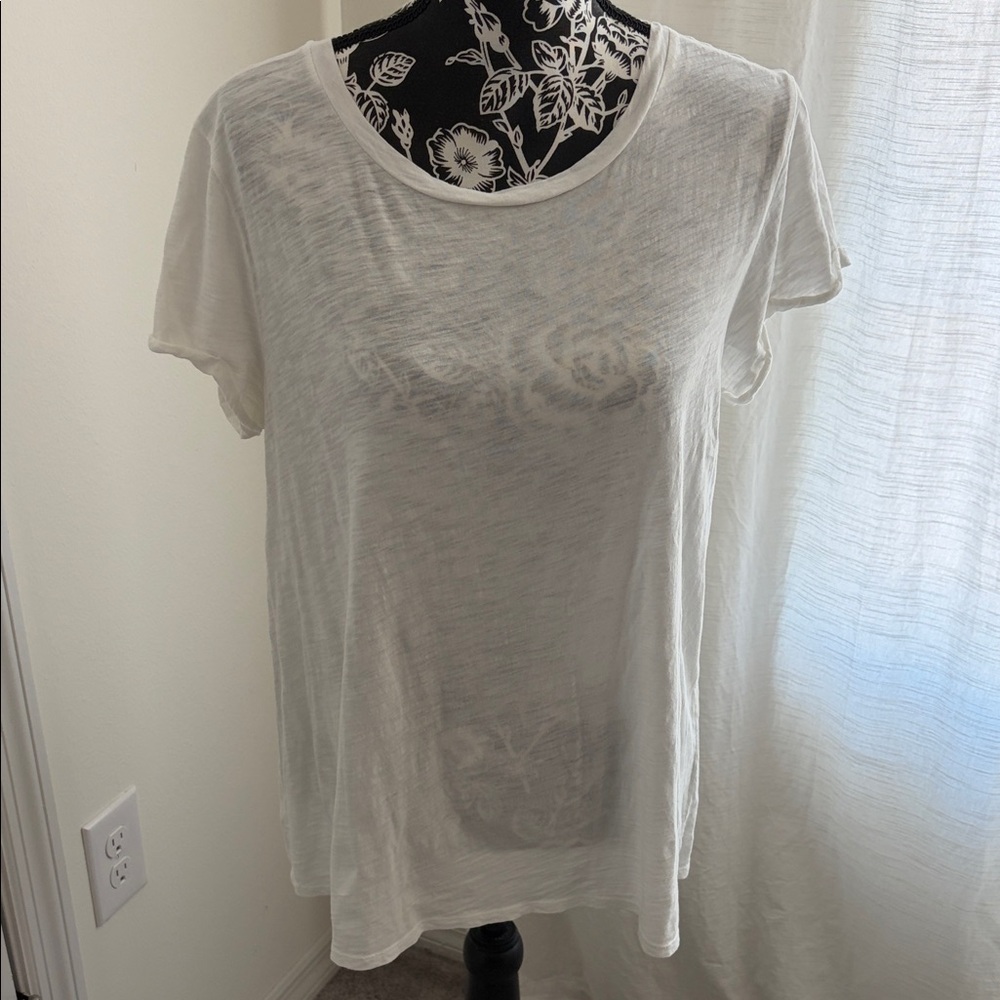 LOFT Cotton White Short Sleeve Women's Tee